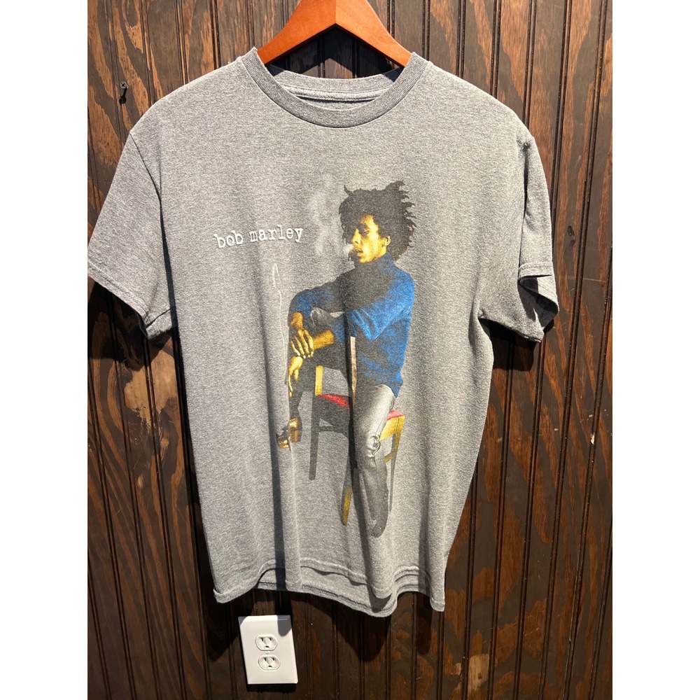 Bob Marley Zion Rootswear Graphic Tee Heather Gray Reggae Music Shirt Mens M